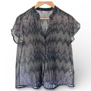 Jake’s Sheer Printed Blouse – Size 36 (S), New with Tags